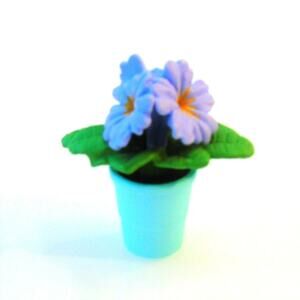 NEW American Girl Garden FLOWER & Periwinkle Blue PLANT POT 3PC Doll Accessories